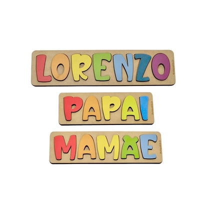 Conjunto Quebra-cabeça Nome Personalizado + Papai + Mamãe - UniqueKids: Artigos Pedagógicos Personalizados